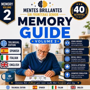 Memory Training for Seniors | 40 Cognitive Exercises PDF | Printable Brain Games for Elderly | Dementia Activities | Senior Memory Workbook