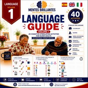 Language Guide for Seniors | 40 Cognitive Stimulation Activities | Speech Therapy | Dementia | Printable PDF