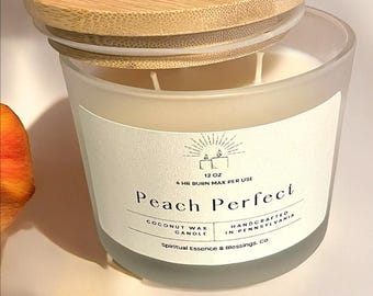 Peach Mango Candle for Summer and Mood Boosting Self Care — Triple Wick, Fruity Scented Candle, Gift for Her
