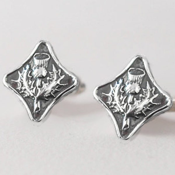 Scottish Thistle Cuff Links -  Sterling Silver Thistle CuffLinks -  Sterling Men's CuffLinks - Scottish Wedding CuffLinks Groom