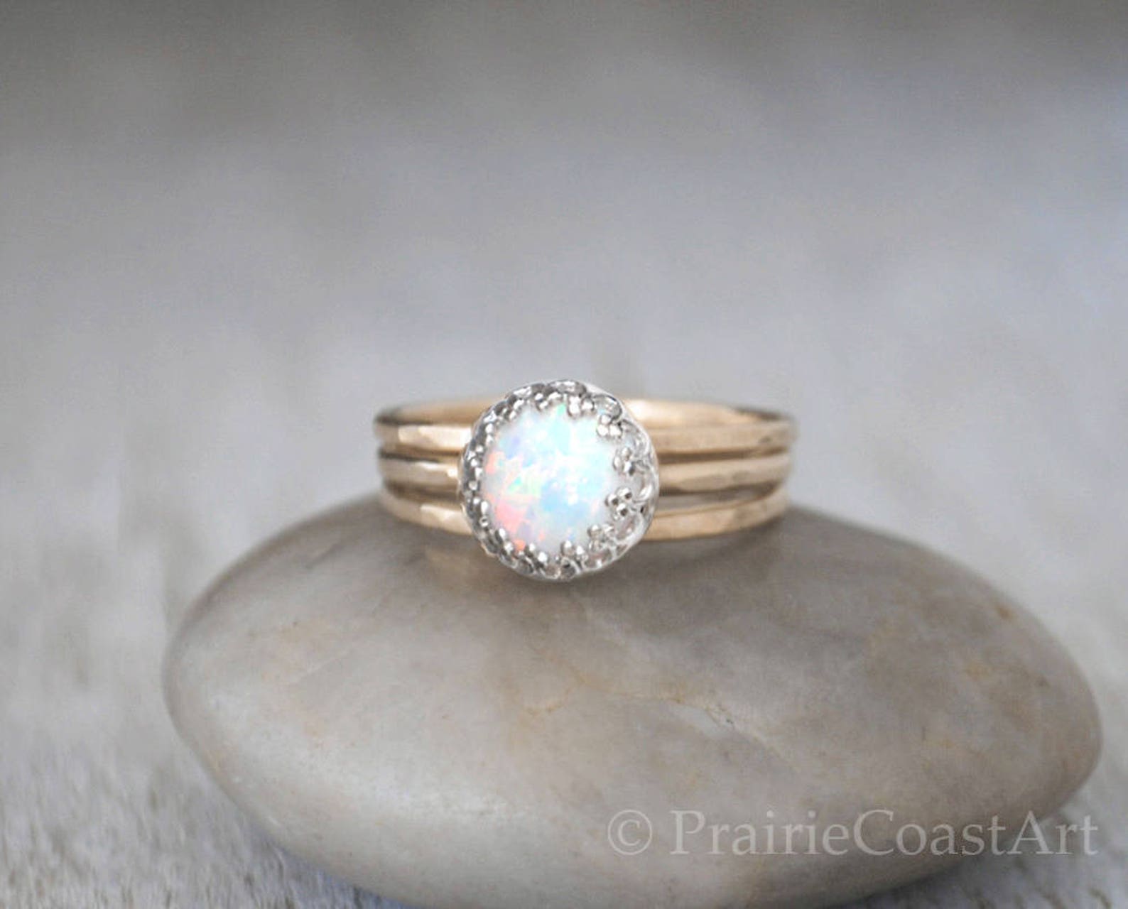 Rose Gold Opal Ring Set in 14k Rose Gold-filled Opal Ring | Etsy