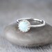 Opal Ring in Sterling Silver - Handcrafted Artisan Silver Ring - Sterling Silver Opal Stack Ring