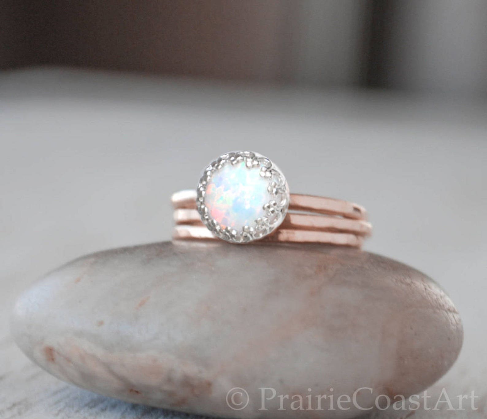 Rose Gold Opal Ring Set in 14k Rose Gold-filled Opal Ring - Etsy