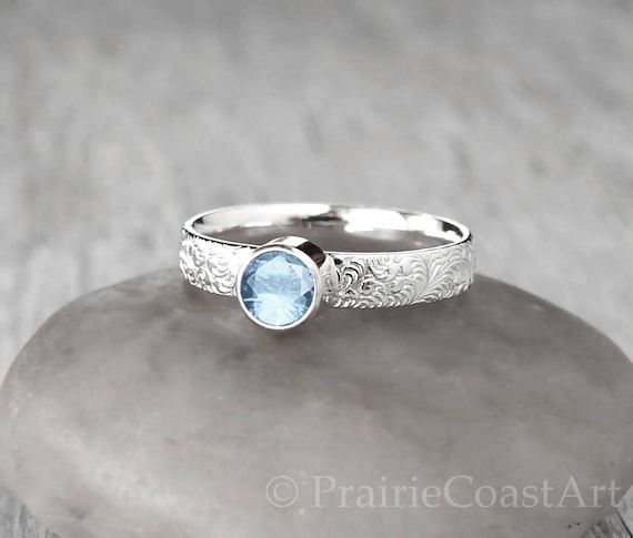 Purity Relaxation Communication Protection gift Aquamarine 925 Sterling silver ring Mermaid ring March Birthstone Aquamarine ring