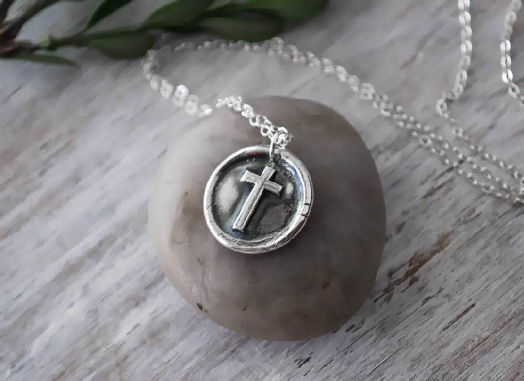 Usd Coin Cctp Circle Cross Chain Sterling Silver Round Cross Pendant  Necklace, 