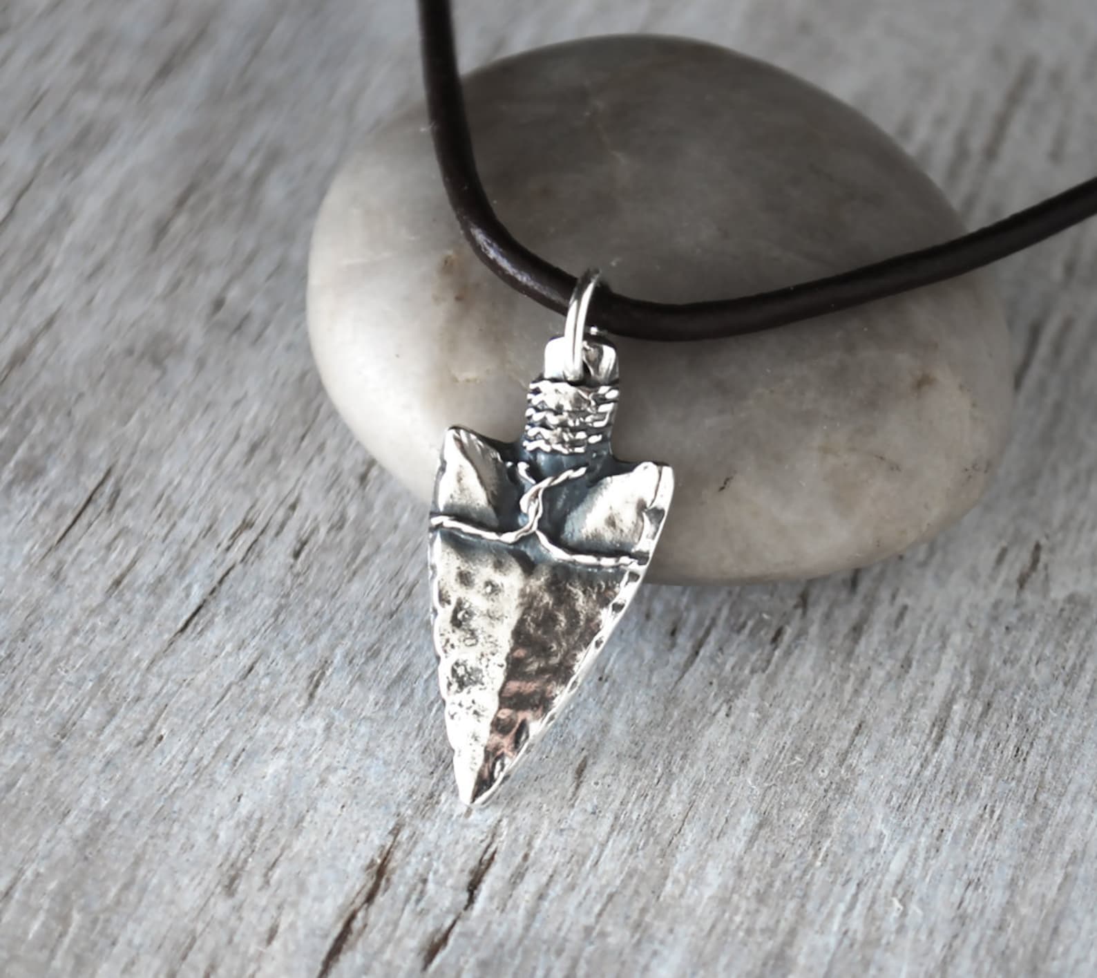 Men's Arrowhead Necklace Men's Jewelry Silver Etsy