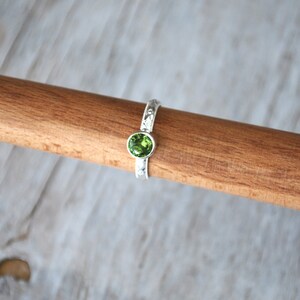 Peridot Ring in Sterling Silver Handcrafted Artisan Silver Ring Sterling Silver Peridot Gemstone Ring August Birthstone Ring image 3