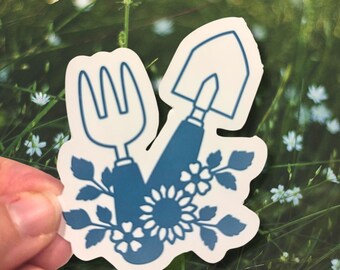 Gardening tools sticker, plant lover sticker, garden sticker, gardener sticker, laptop sticker, kindle sticker