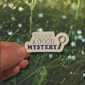 Mystery lover sticker, bookish sticker, book lover sticker, laptop sticker, kindle sticker, water bottle sticker