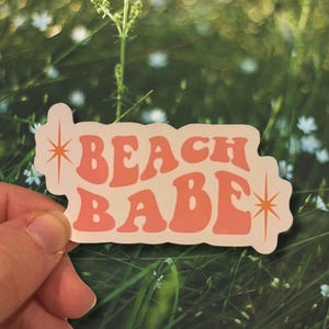 Beach babe sticker, beach lover sticker, water bottle sticker, laptop sticker, kindle sticker