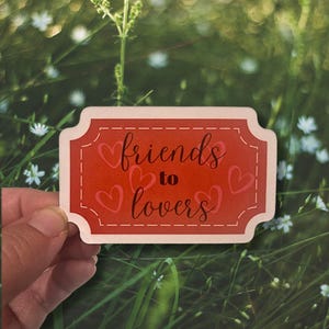 Friends to lovers sticker, bookish sticker, book lover sticker, trope sticker, laptop sticker, kindle sticker, water bottle sticker