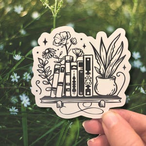 Bookshelf sticker, bookish sticker, book lover sticker, laptop sticker, kindle sticker, water bottle sticker