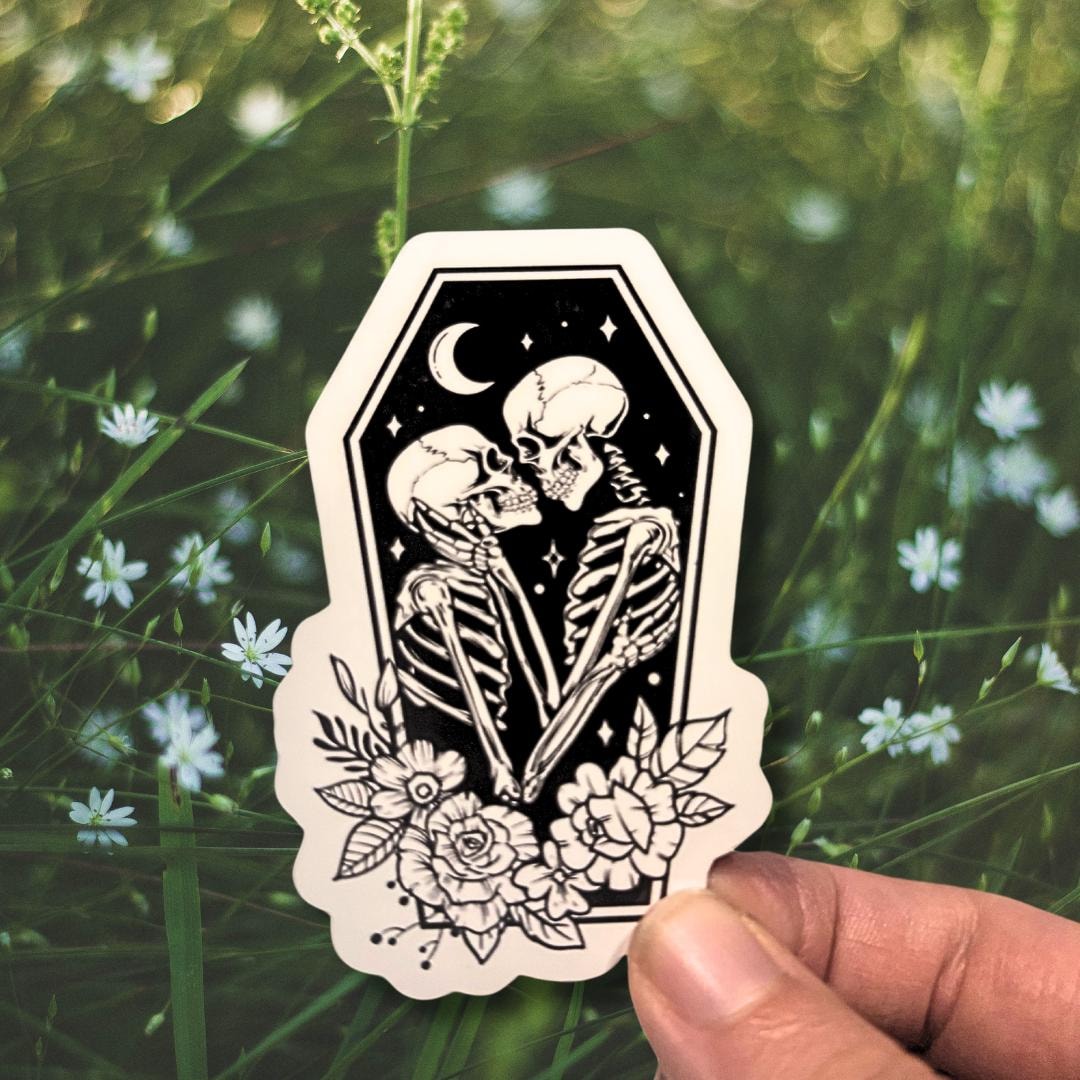 Skeleton Shells Sticker Skeletons Sticker, Dark Romance Sticker, Water Bottle Sticker, Laptop ...