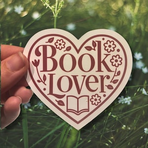 Book lover sticker, bookish sticker, heart sticker, laptop sticker, kindle sticker, water bottle sticker