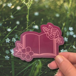 Book with flowers sticker, bookish sticker, book lover sticker, laptop sticker, kindle sticker, water bottle sticker