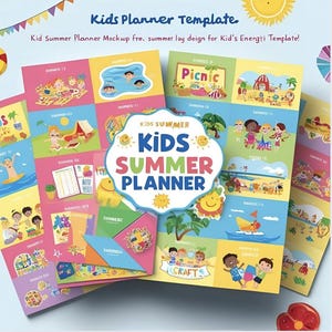 Printable Editable SUMMER 2025 Planner Bundle | Summer Calendar | Summer Checklist | Summer Chore Chart | Summer Planner | Chore Chart Kids