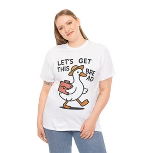 Funny Duck Office Humor Unisex Heavy Cotton Tee, Duck Sticker, Cute Duck Design, Boss Babe Duck, Trendy Sticker, Silly Goose, Work Humor