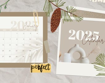 Aesthetic 2025 Monthly Calendar - Minimalist Photo Home Decor & Wall Art