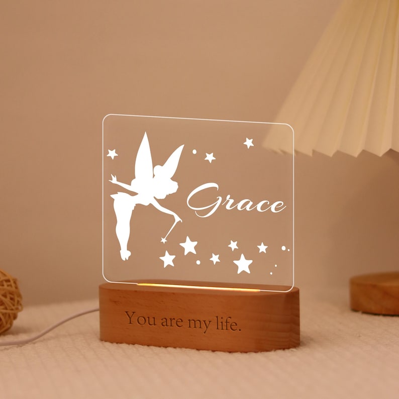 Custom Tinker Bell Fairy Silhouette Night Light With Name,personalized ...