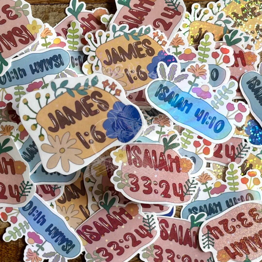 Scripture Sticker | Hand Cut Sticker | Holographic Sticker | Water ...