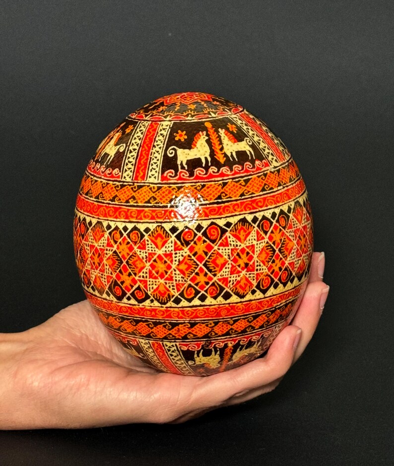 Unique Pysanka on Ostrich Egg – Hand-painted Ukrainian Easter Egg - Etsy