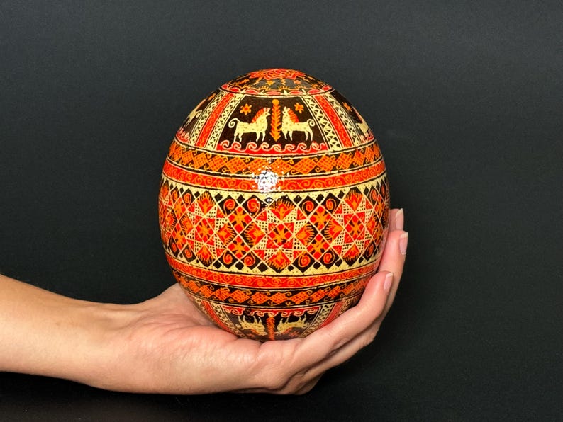 Unique Pysanka on Ostrich Egg – Hand-painted Ukrainian Easter Egg - Etsy