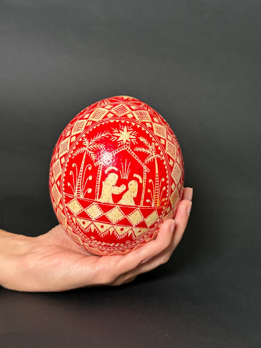 Hand-painted Ostrich Egg Pysanka – Large Ukrainian Easter Egg Art - Etsy