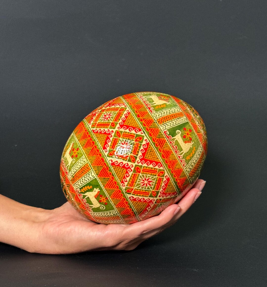 Hand-painted Ostrich Egg Pysanka – Ukrainian Easter Egg Art - Etsy