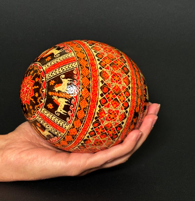 Unique Pysanka on Ostrich Egg – Hand-painted Ukrainian Easter Egg - Etsy