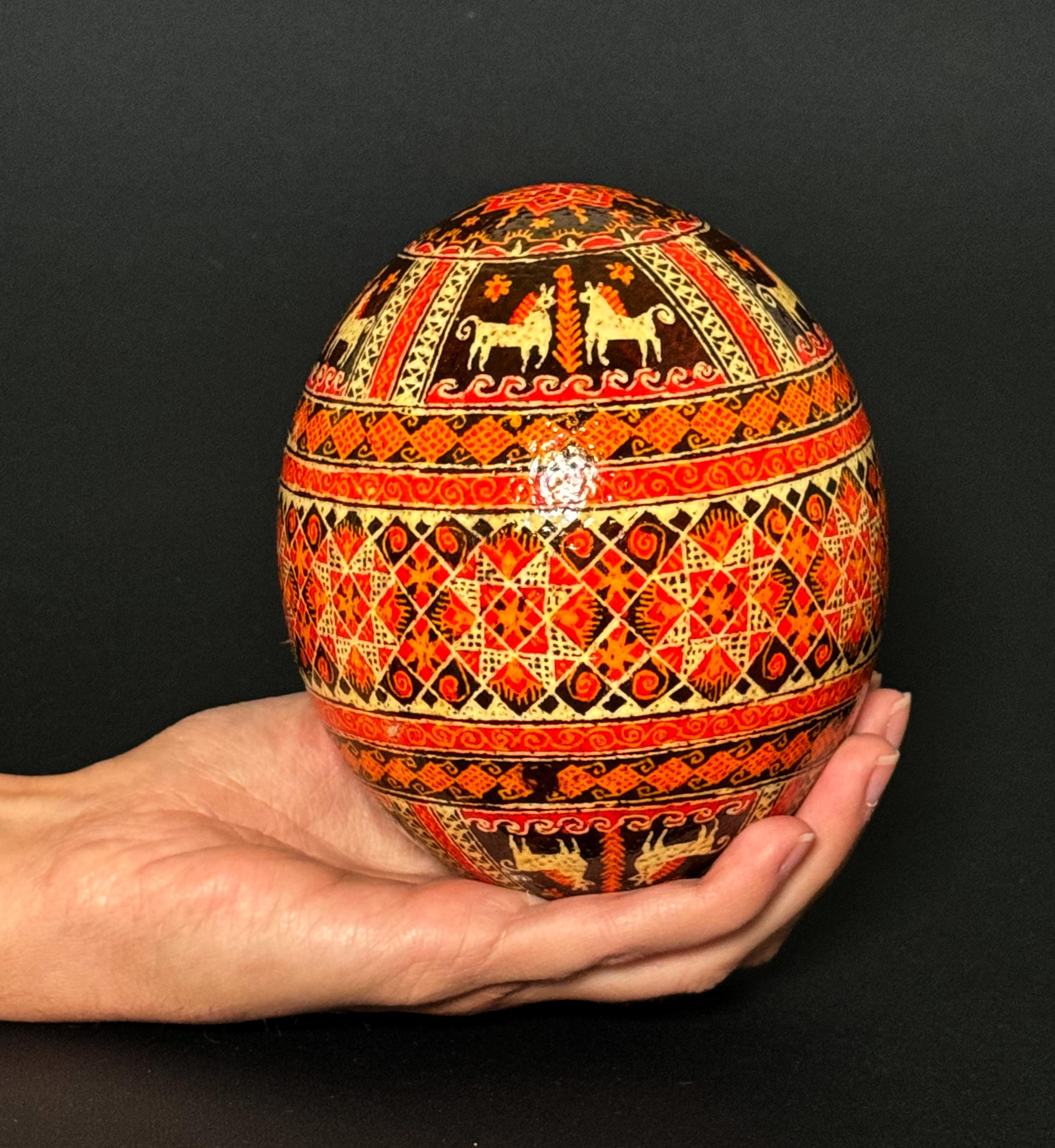 Unique Pysanka on Ostrich Egg – Hand-painted Ukrainian Easter Egg - Etsy