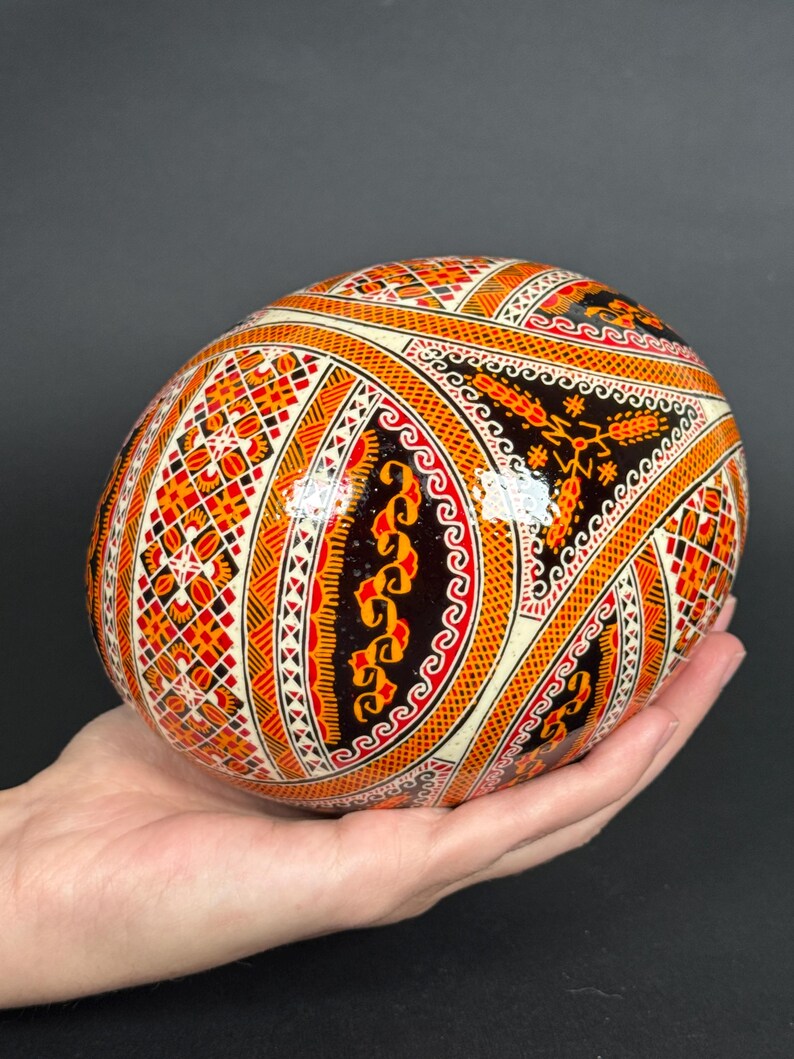 Hand Painted Ostrich Egg Pysanka – Large Ukrainian Easter Egg Art - Etsy