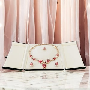 Caja de regalo para joyería, lujoso estuche de terciopelo verde para guardar collares de perlas, pendientes y anillos, embalaje para joyería, vitrina para joyería.