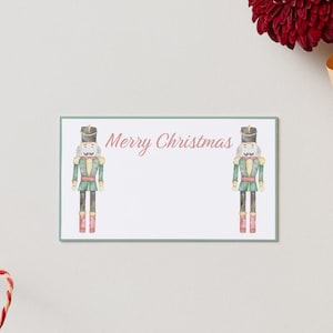 Green Watercolor Nutcracker Christmas Tag (Set of 8)