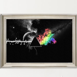 Pink Floyd Dark side of the moon Dekor Rock n Roll Cosplay Musik Musik gerahmt Retro UV Print