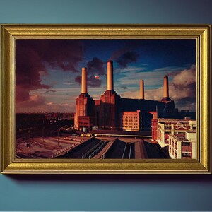 Álbum de animales de Pink Floyd, arte de pared enmarcado, Pink Floyd, impresión UV retro enmarcada