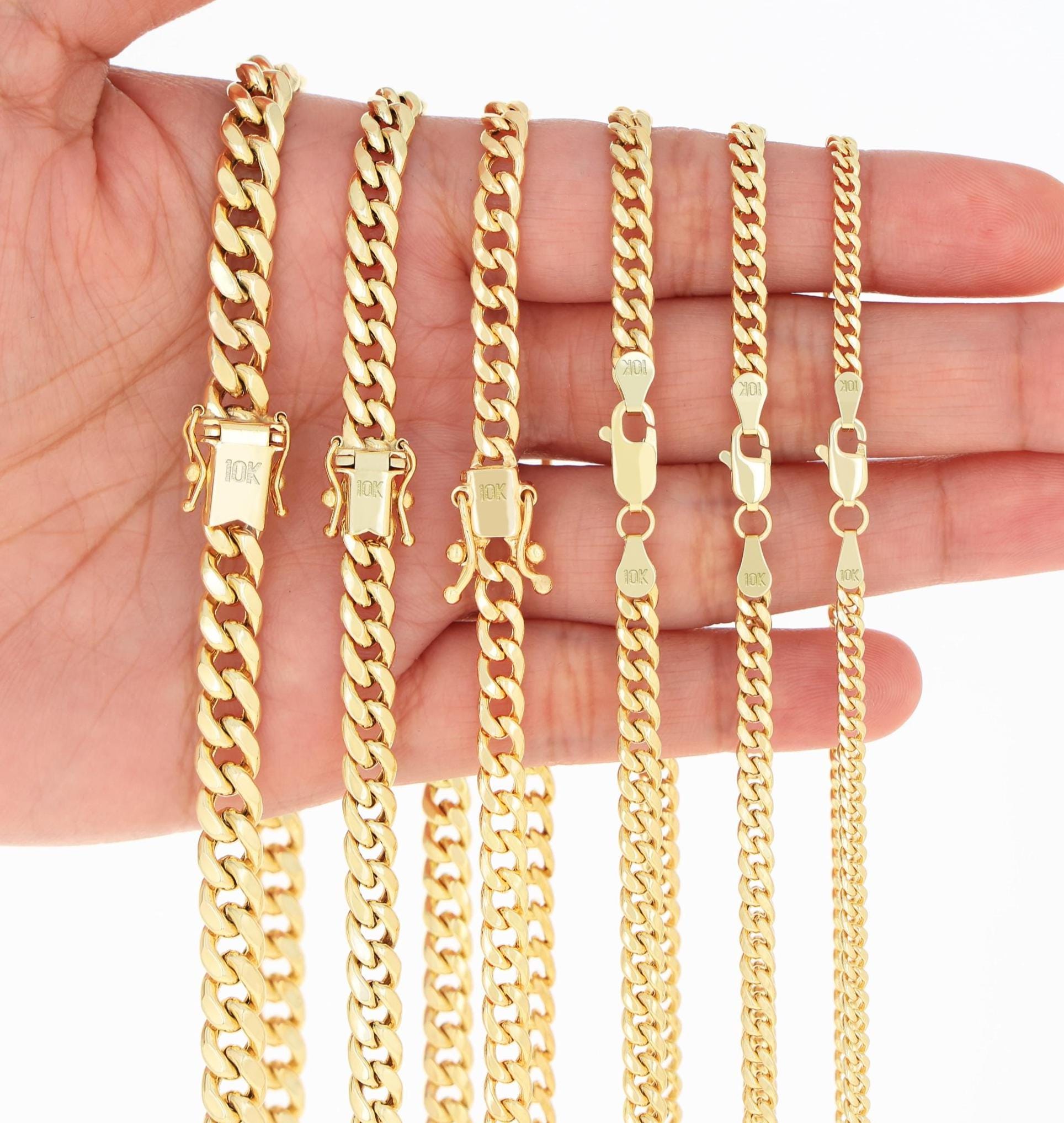 10K Yellow Gold Miami Cuban Link Chain | Real Italian Curb