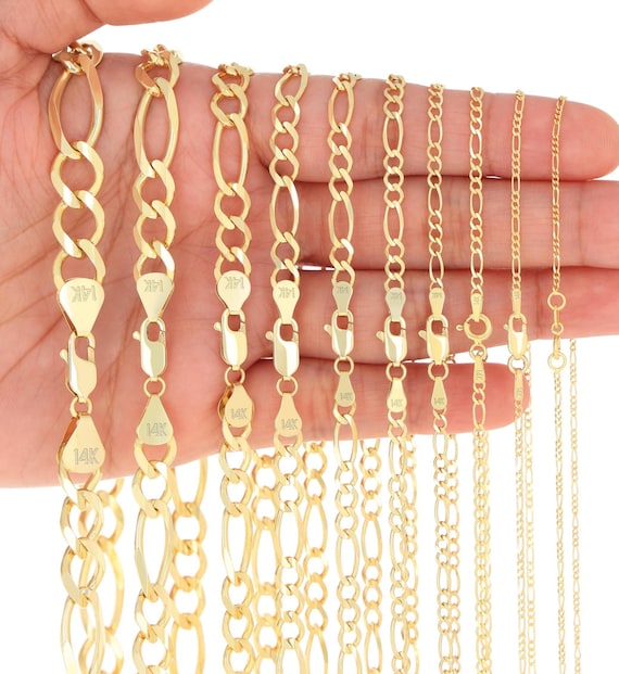 Catenina Oro Uomo Collana A Catena Figaro In Oro Massiccio 10k, Lunghezza 16"-24" Pollici, Larghezza 2,6 Mm-8,0 Mm, Vero Oro 10k - Italia Collana Donna Oro 18k Vero - Foto 3