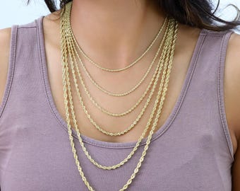 KY9 Rope3mm (Gold) イエローゴールドロープチェーン ネックレス 楽天