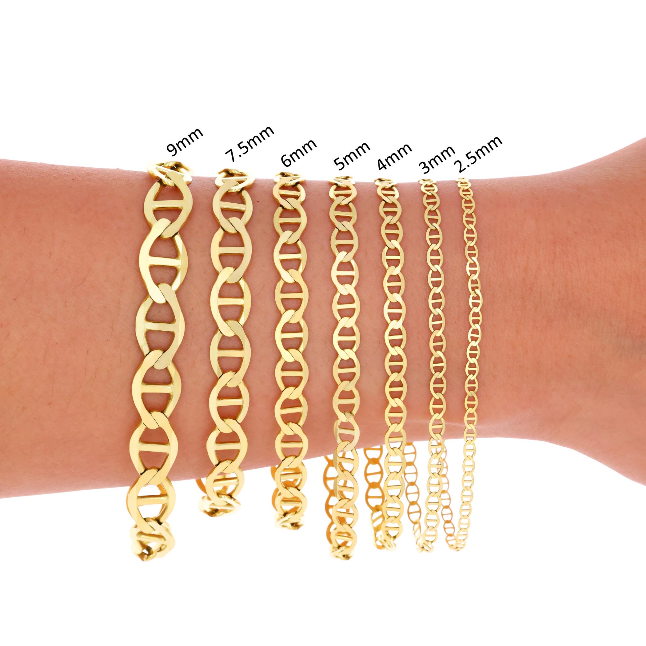 10K Solid Yellow Gold Mariner Link Bracelet | Real Italian Gold 