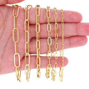 10K Yellow Gold Paperclip Bracelet Anklet | Real Gold Dainty Layering Stacking Jewelry | 2mm 3mm 4mm 5mm 6mm 7mm |  7" 7.5" 8" | Men & Women