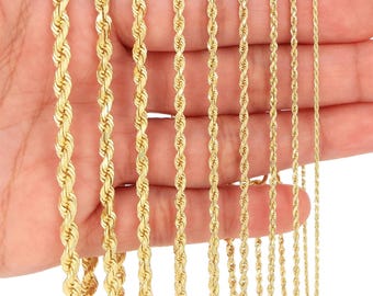 10Kソリッドイエローゴールド ダイヤモンドカットロープブレスレット