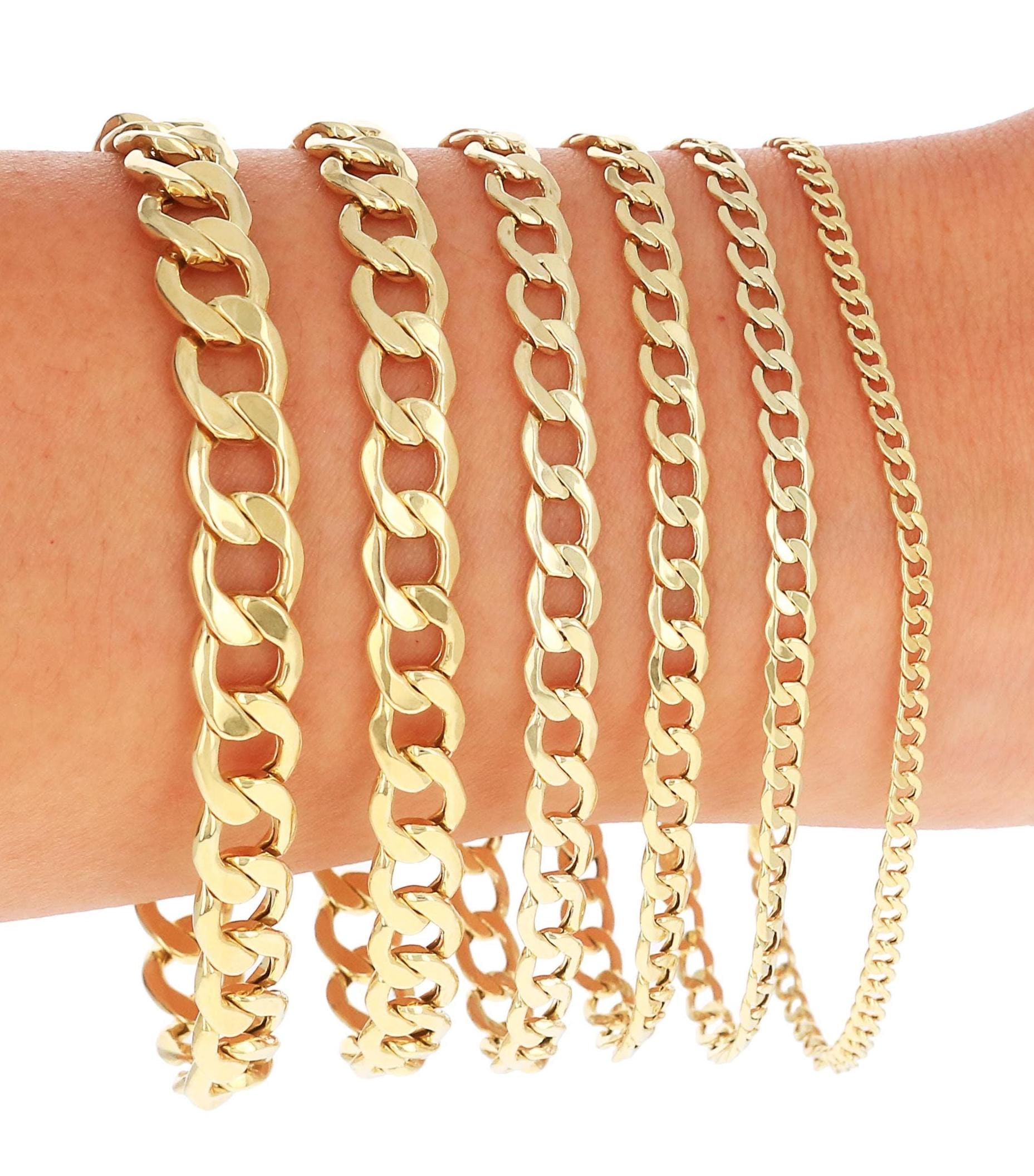 Bracelet cubain 14 carats - Etsy 日本