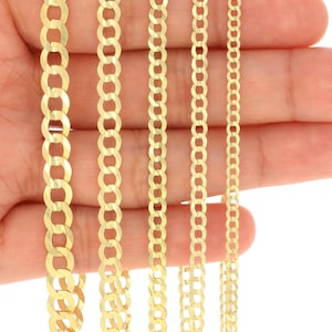 10K Yellow Gold Cuban Bracelet | Solid Gold Cuban Bracelet | 2.5mm 3mm 4mm 5mm 6mm 7mm 8mm 10mm 11.5mm 12.5mm | 7 - 9 inches | Men & Women