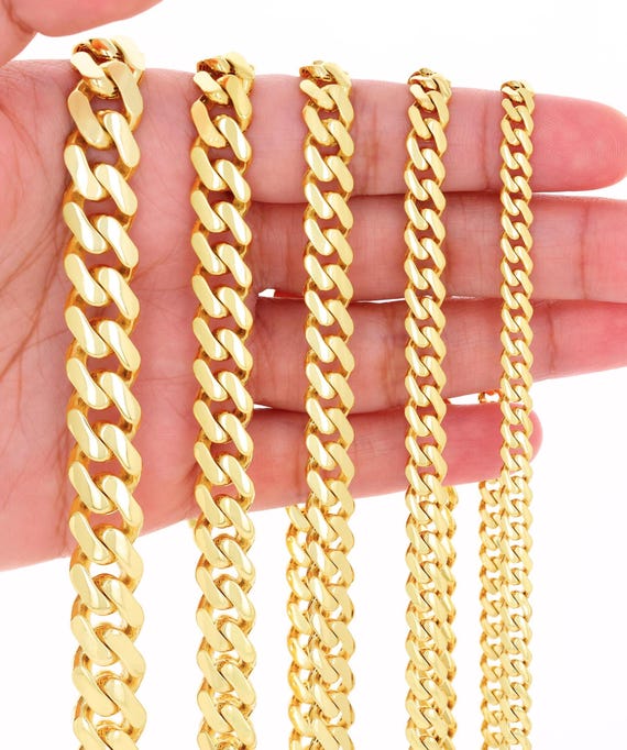 10K Yellow Gold Monaco Necklace | Real Gold Miami Cuban Curb Chain