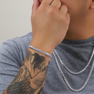 10K Solid White Gold Miami Cuban Bracelet | Real Cuban Curb Chain | 2.7mm 3.5mm 4mm 5mm 6mm 7mm | 7" 7.5" 8" 8.5" 9" | Men & Women image 3