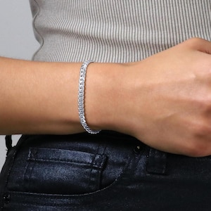 10K Solid White Gold Miami Cuban Bracelet | Real Cuban Curb Chain | 2.7mm 3.5mm 4mm 5mm 6mm 7mm | 7" 7.5" 8" 8.5" 9" | Men & Women image 4