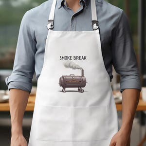 Smoke Break, funny bbq apron,  grilling apron,  funny dad gift, grilling apron, bbq apron, dad gift, Christmas gift, Father&#39;s Day gift