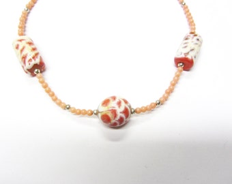 Corral handblown glass and sterling silver necklace