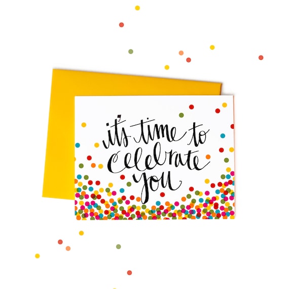 It's Time to Celebrate You Single Rainbow Confetti Etsy