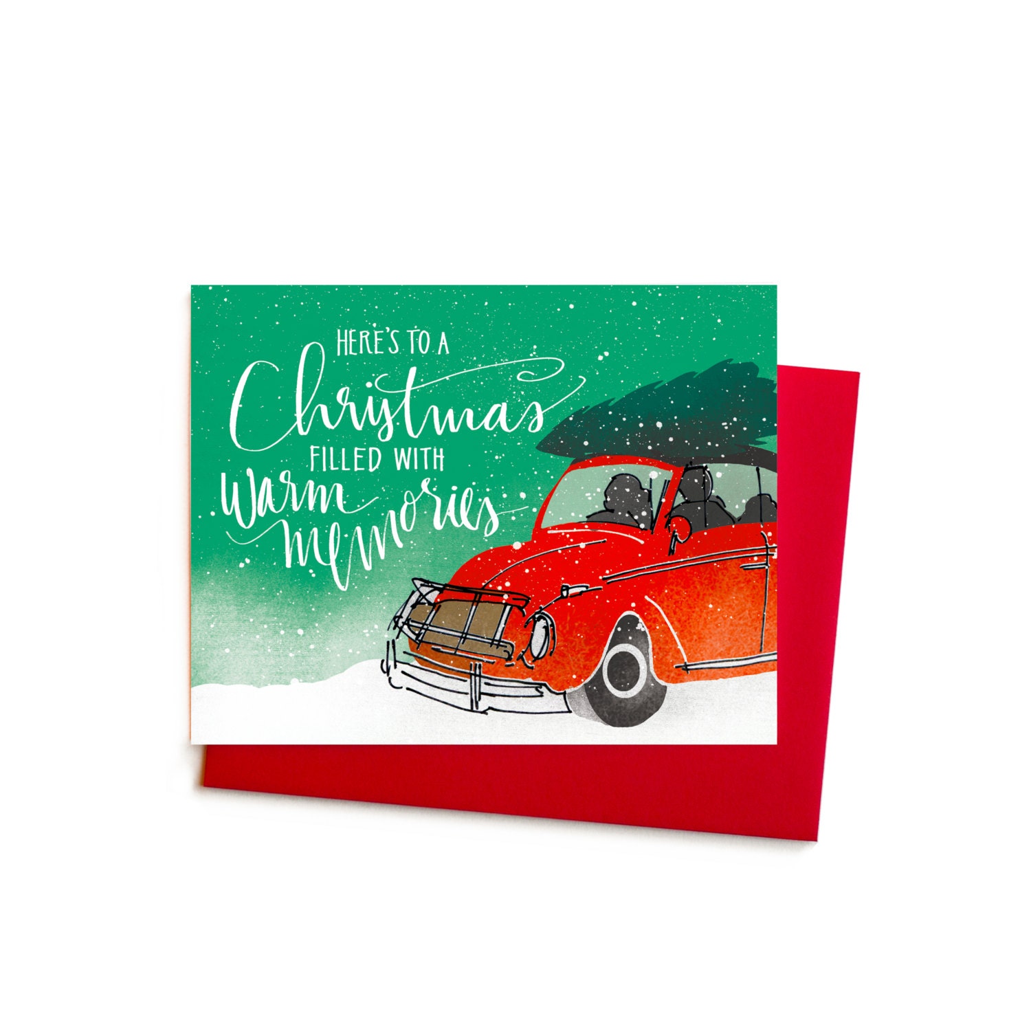 Christmas Card Vintage VW Bug Volkswagen Memories Christmas Etsy